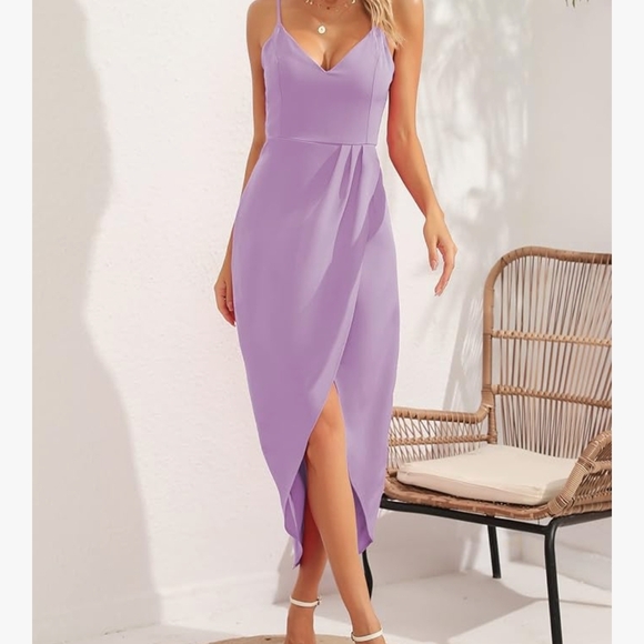 CMZ2005 Dresses & Skirts - CMZ2005 Sexy V Neck Backless Maxi Sleeveless Spaghetti Straps Cocktail Dress